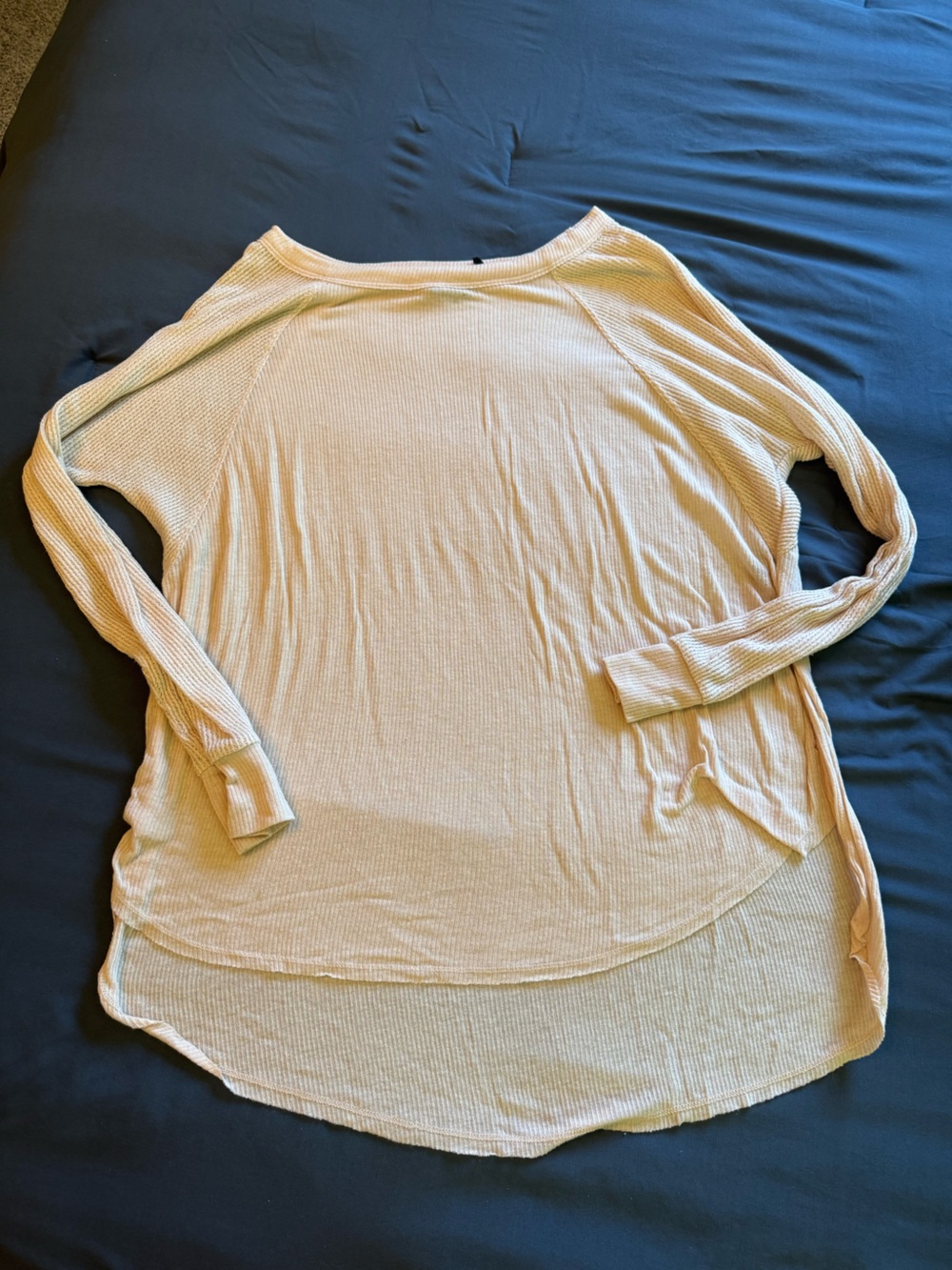 Urban Outfitters Cream Long Sleeve Ribbed Top